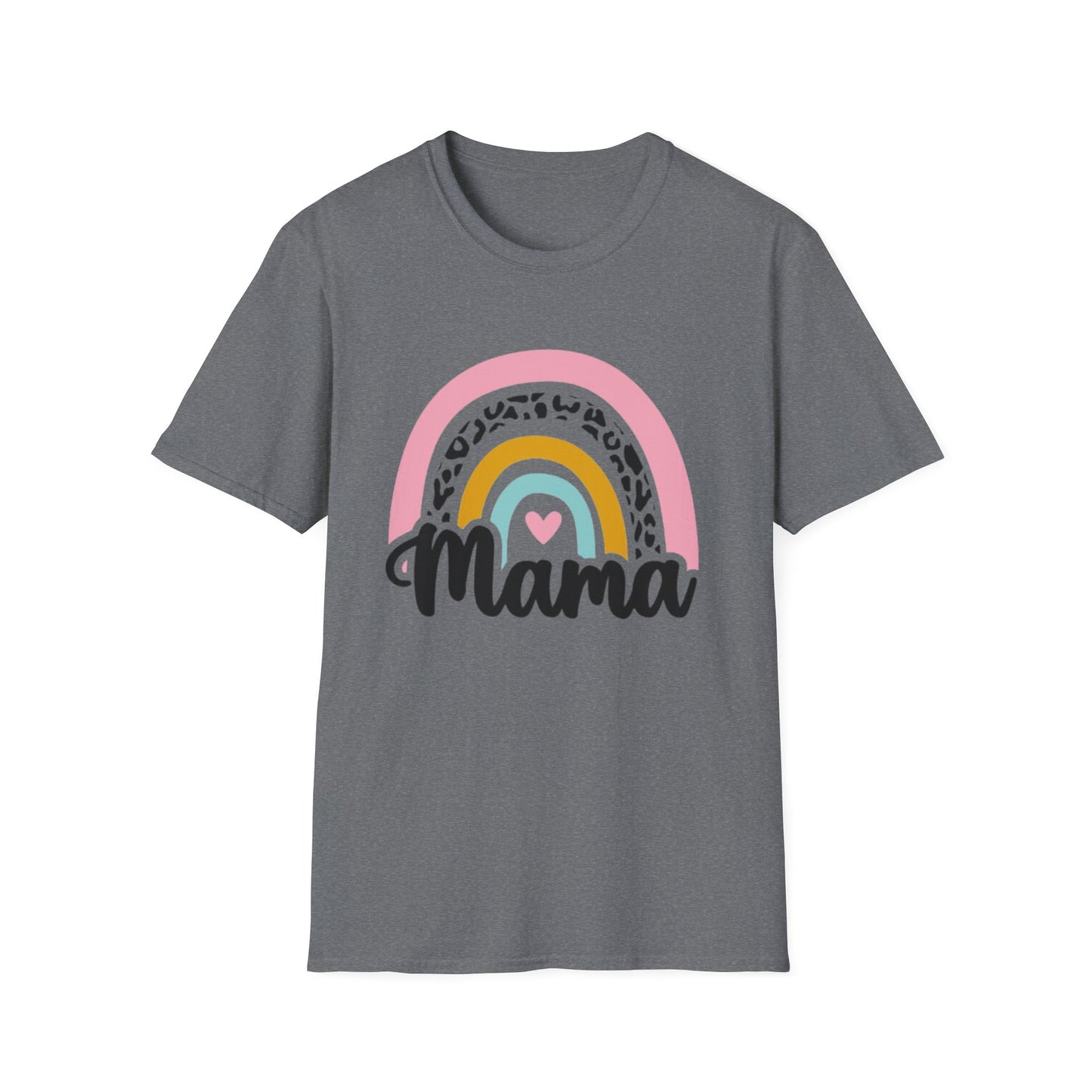 Mama Rainbow Tee – Cute Pastel Leopard Print Mother's Day Shirt