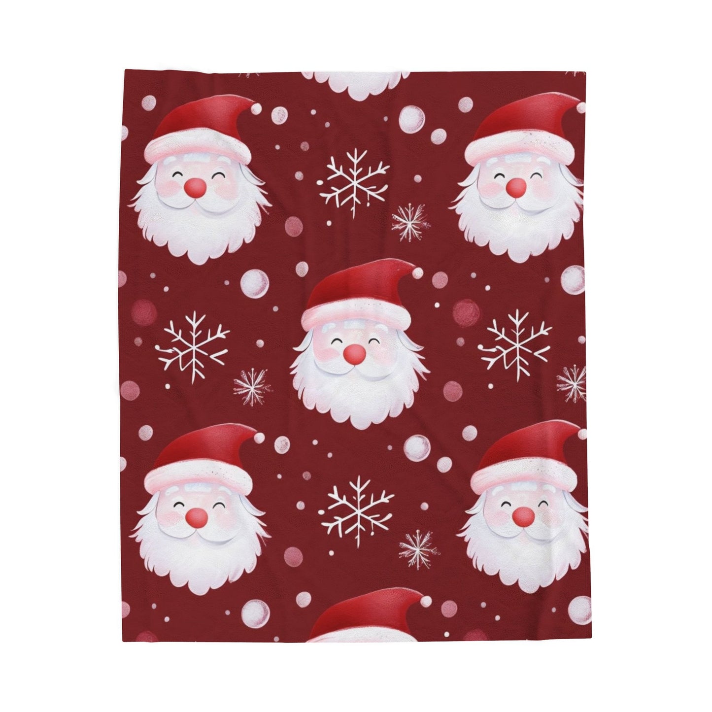 Santa Faces Velveteen Plush Blanket