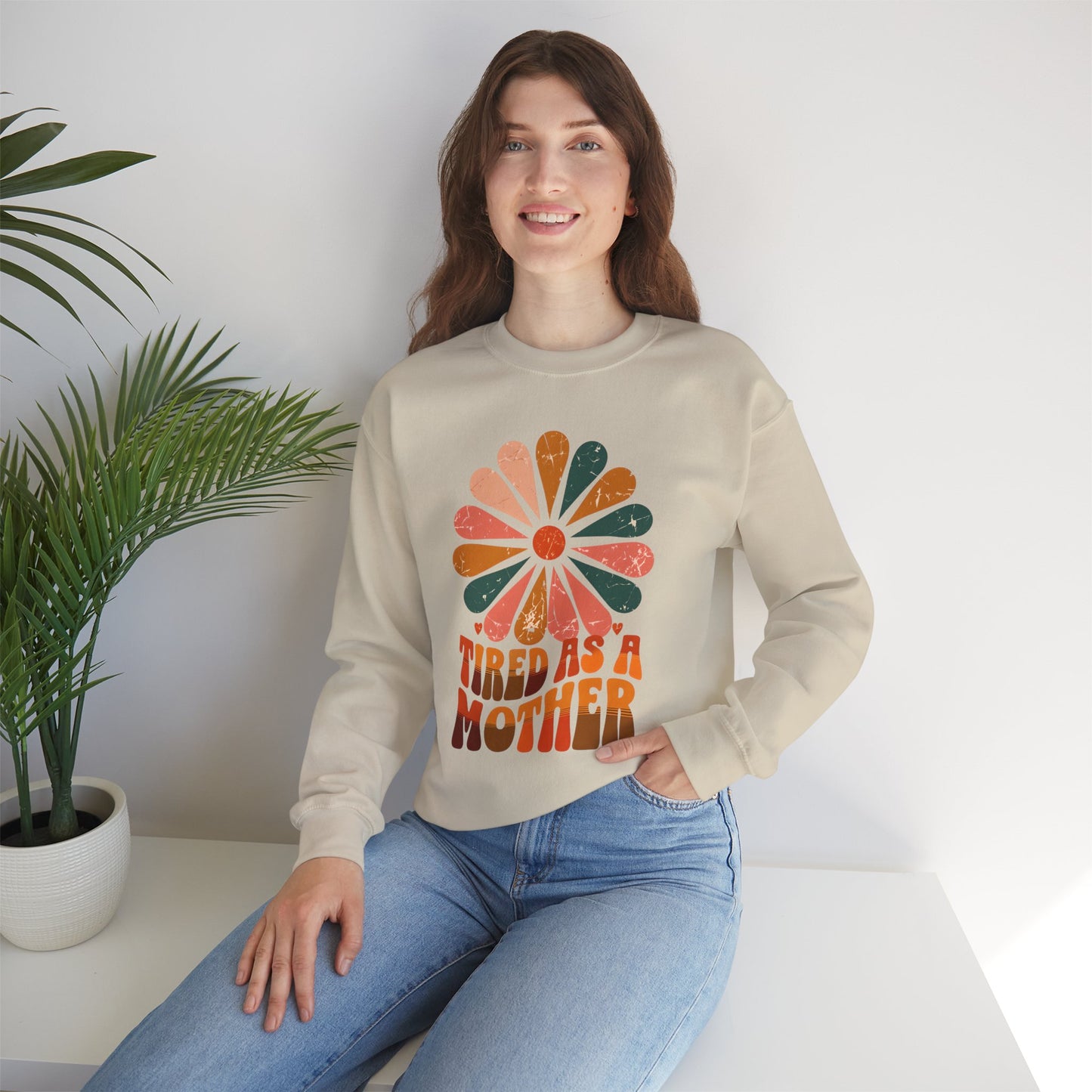 Tired as a Mother Crewneck Sweatshirt