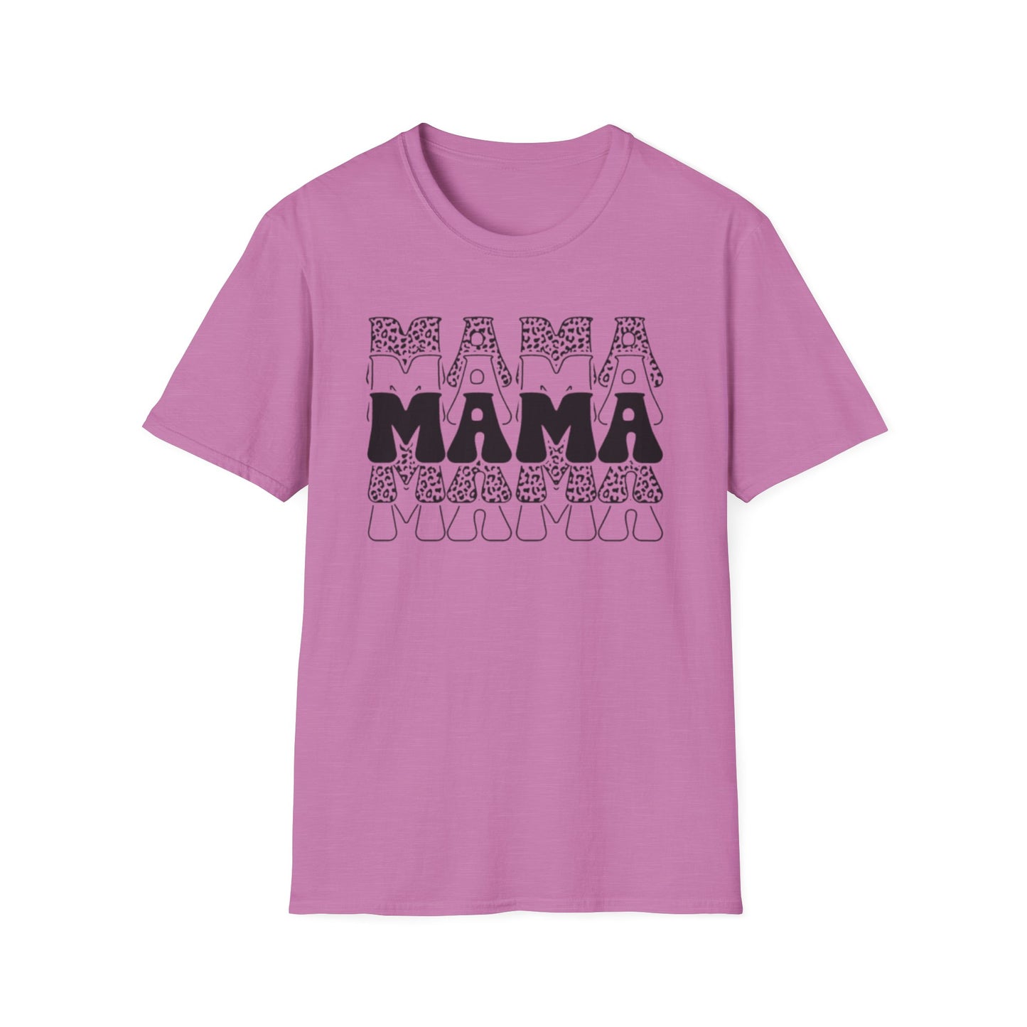 Mama Retro Stack T-Shirt — Bold Black & White Mom Graphic