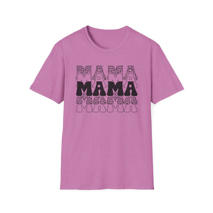Mama Retro Stack T-Shirt — Bold Black & White Mom Graphic