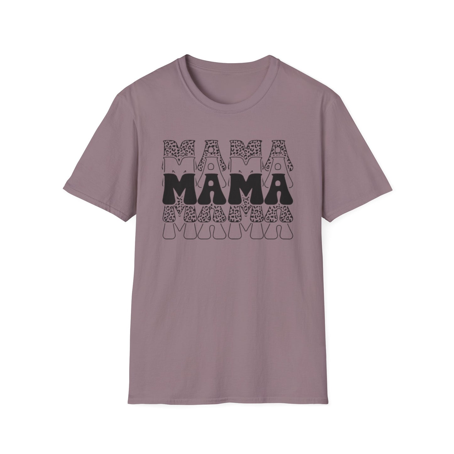 Mama Retro Stack T-Shirt — Bold Black & White Mom Graphic