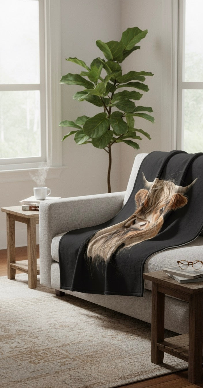 Highland Cow Plush Blanket