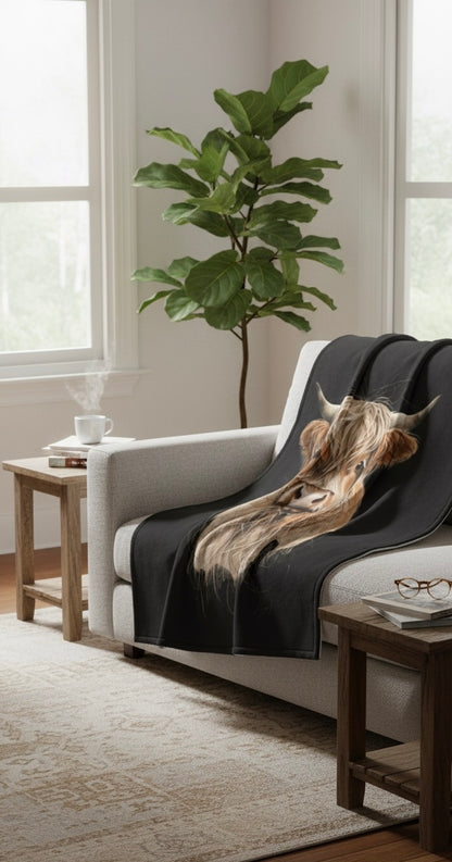 Highland Cow Plush Blanket