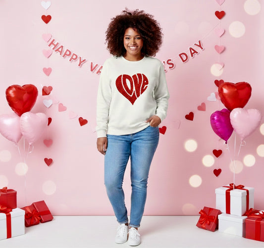 Love Heart Crewneck Sweatshirt