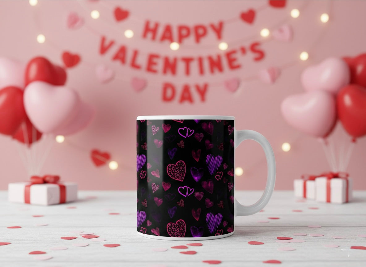 Heart Pattern Ceramic Mug