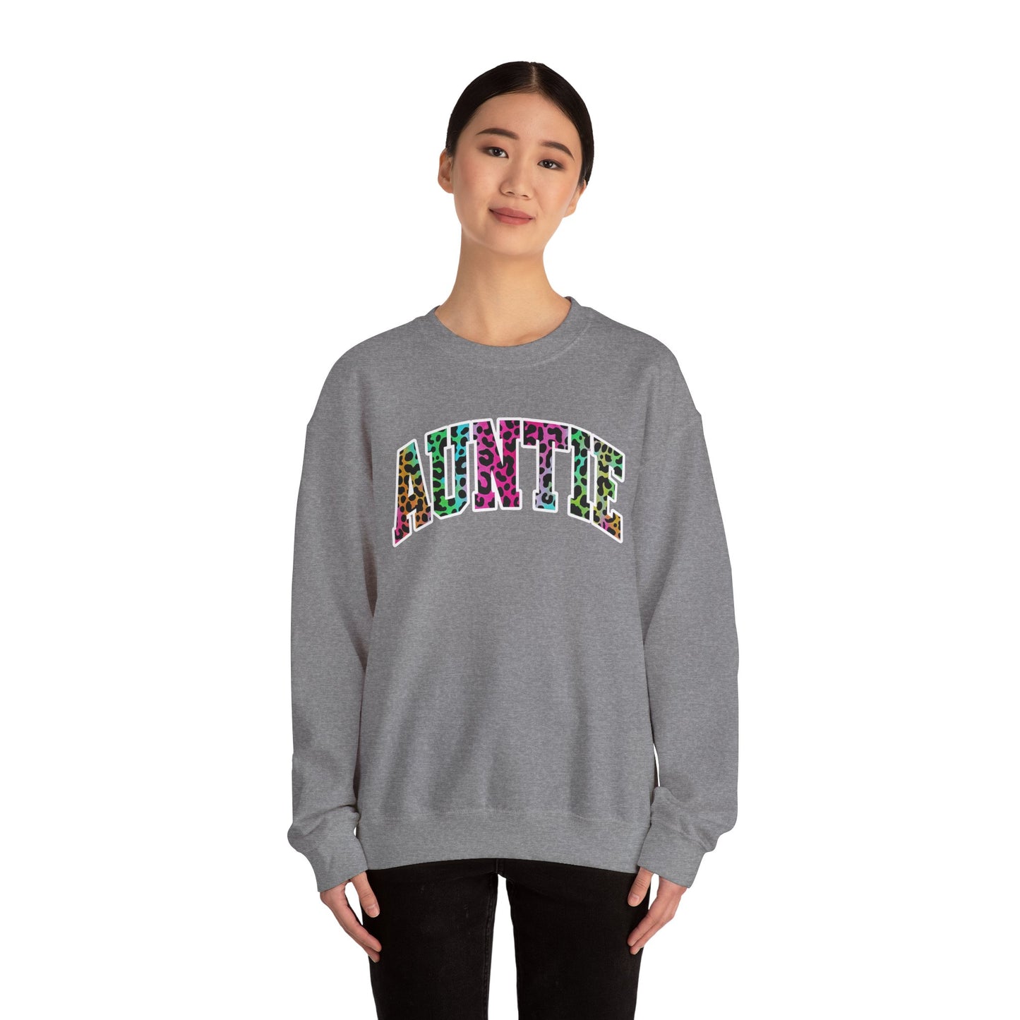 Auntie Neon Animal Print Sweatshirt