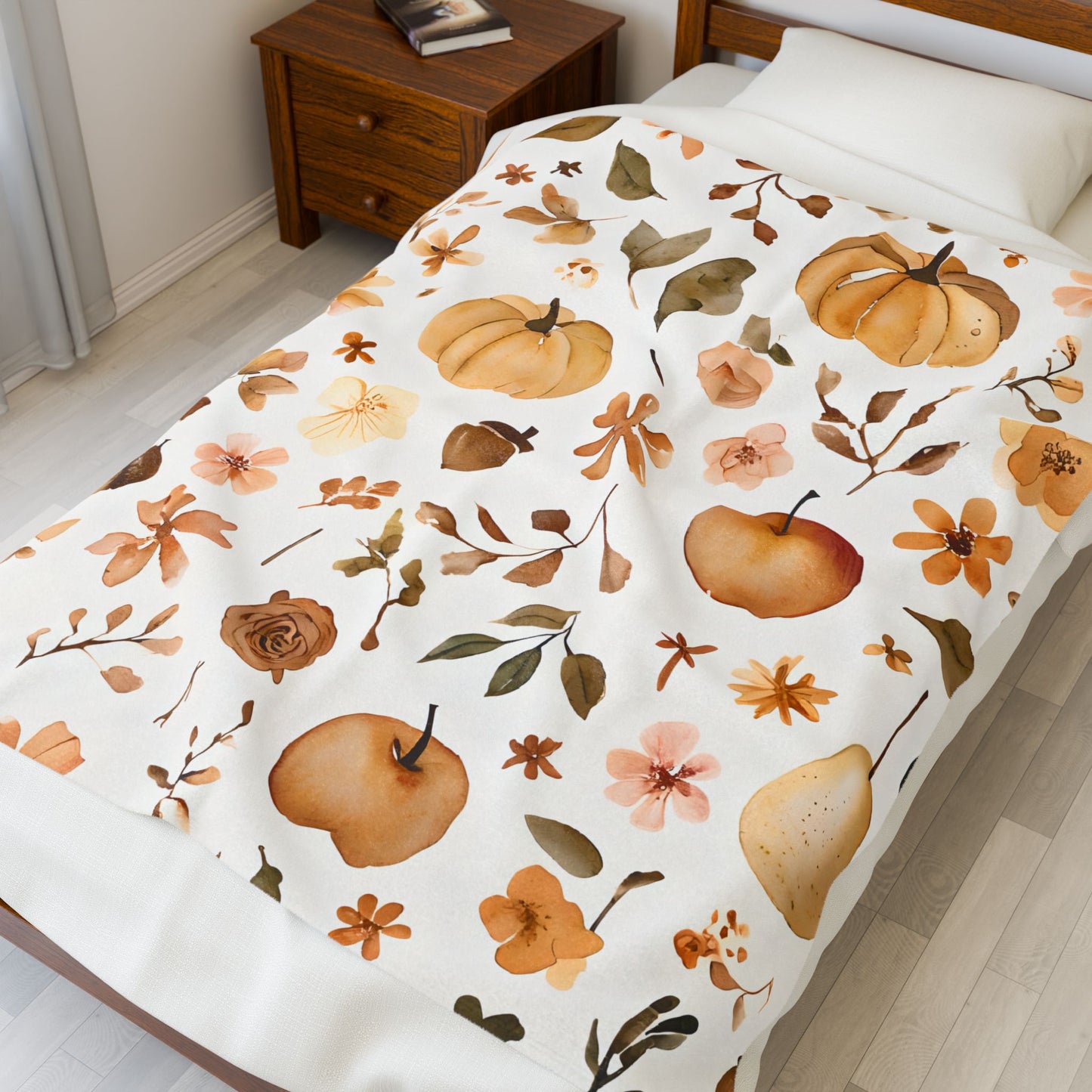 Cozy Autumn Floral Blanket
