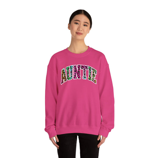 Auntie Neon Animal Print Sweatshirt
